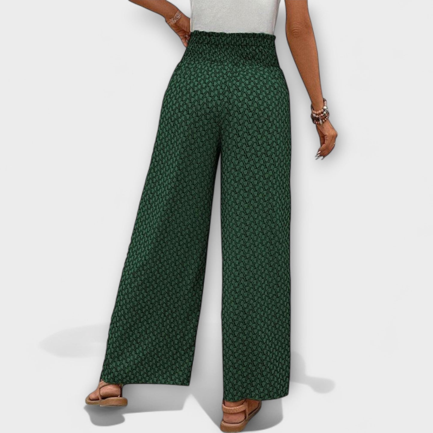 ELYRA™ | Black Linen Palazzo Trousers