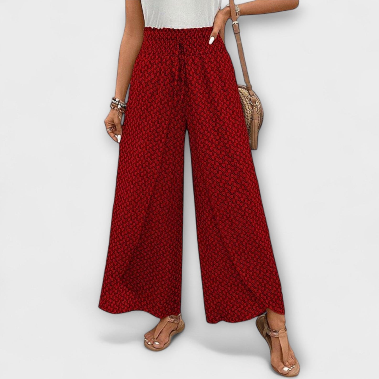 ELYRA™ | Black Linen Palazzo Trousers