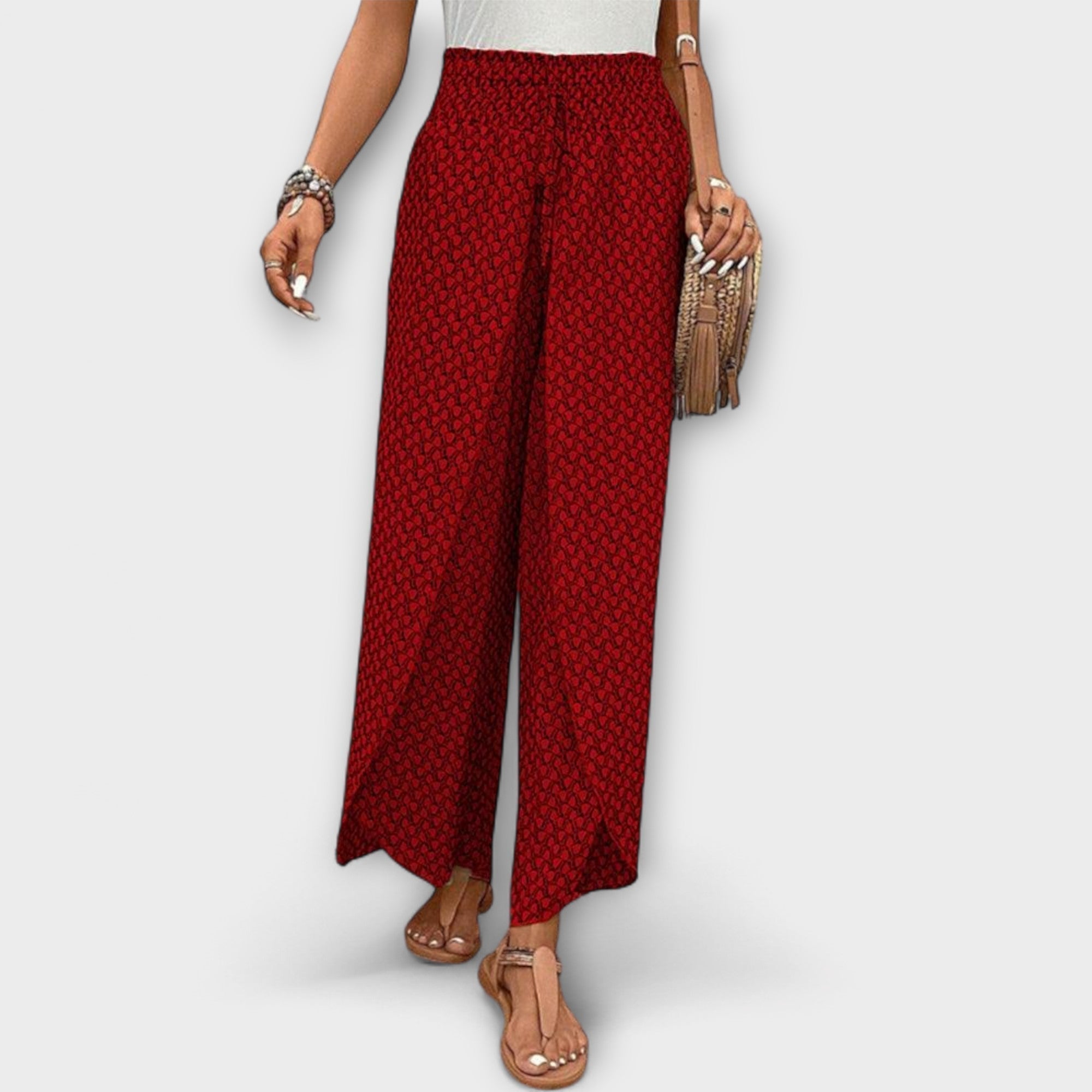 ELYRA™ | Black Linen Palazzo Trousers