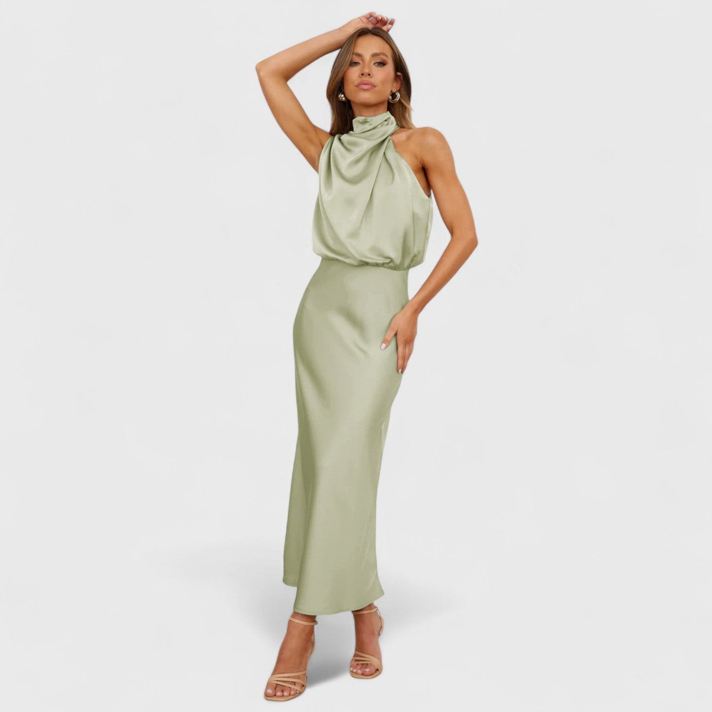 ELYRA™ | Long Halter Neck Dress