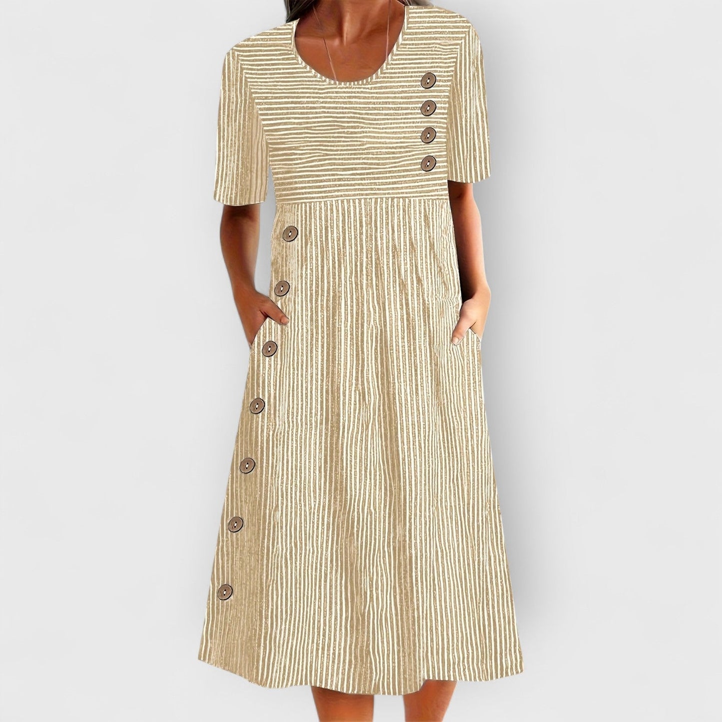 ELYRA™ | Striped Summer Dress with Flowing Cut