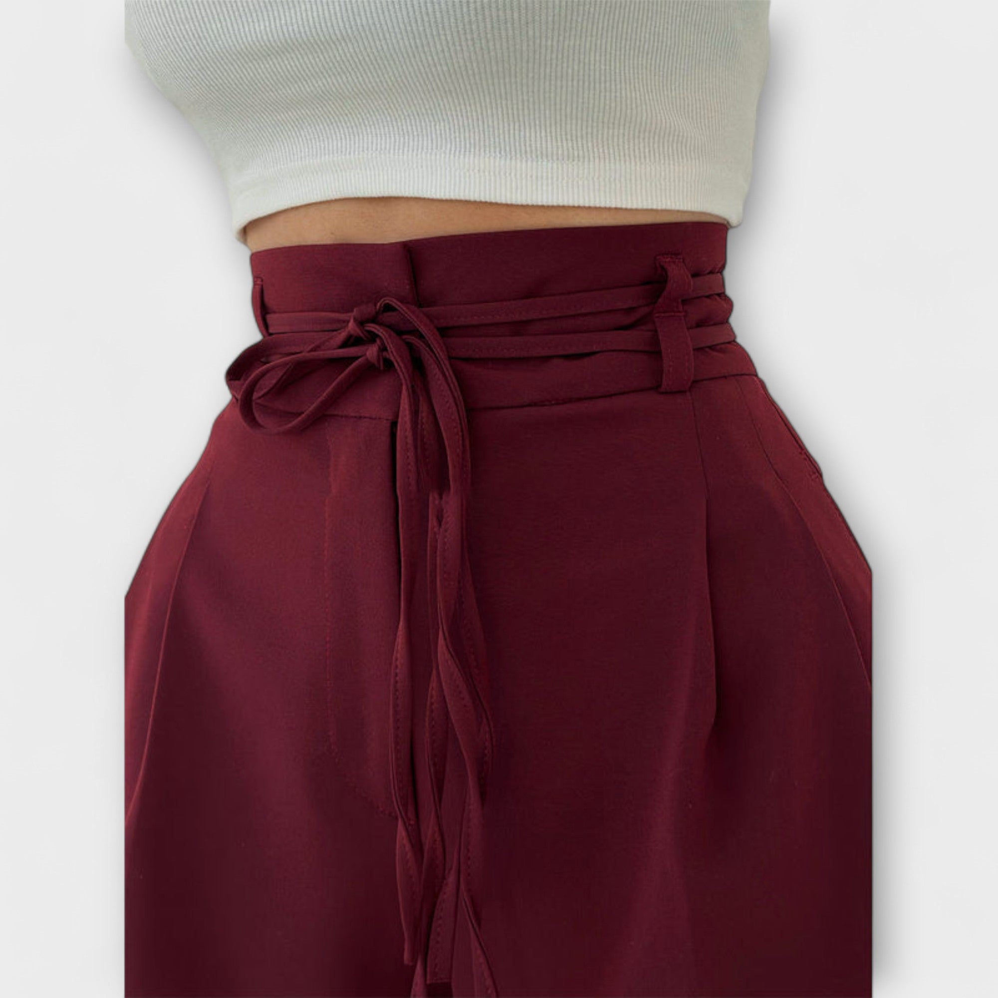 ELYRA™ | Soft Cotton Lace-Up Leisure Trousers