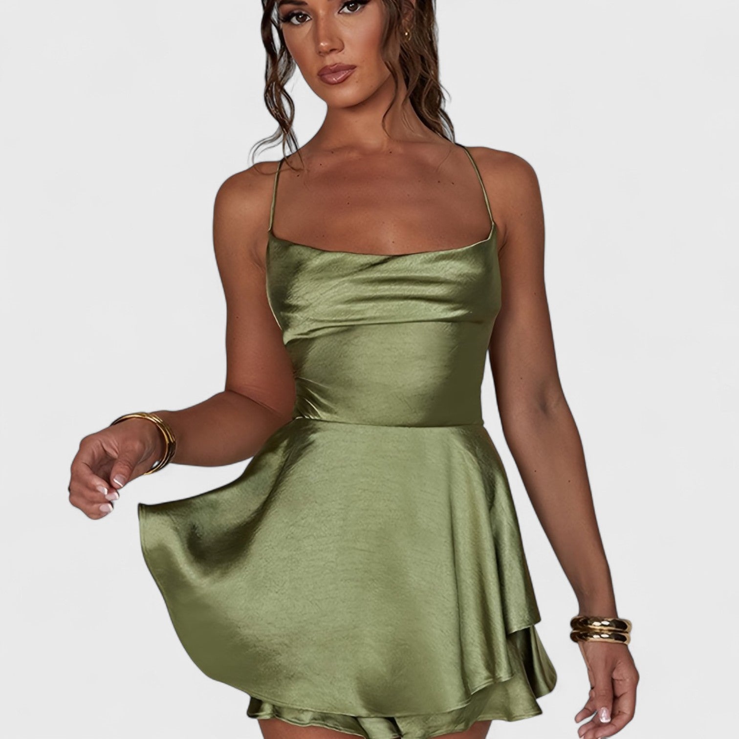 ELYRA™ | Elegant Backless Dress with Square Neckline