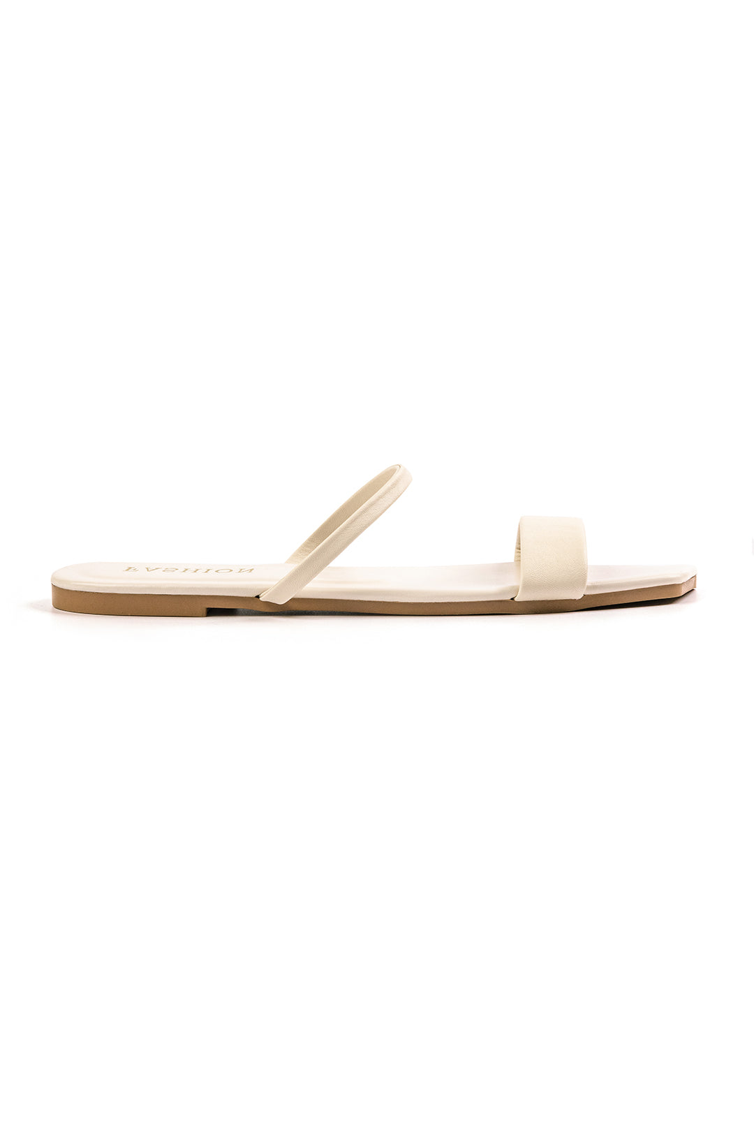 ELYRA™ | Flat Square-Toed Sandals in Faux Leather