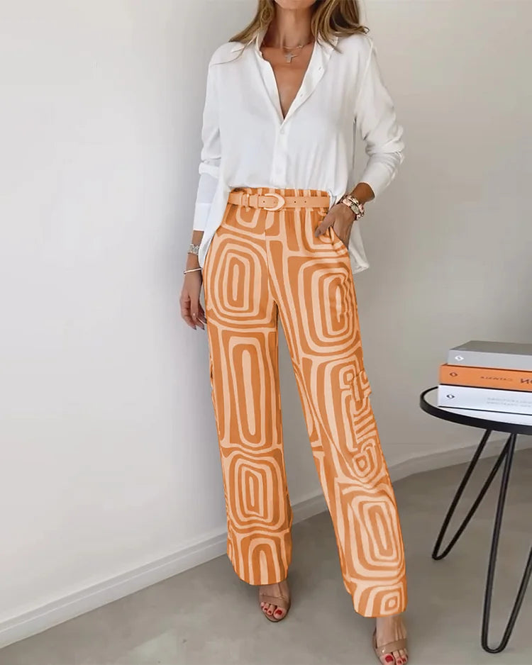 ELYRA™ | Ensemble Retro-Chic avec Pantalon Large