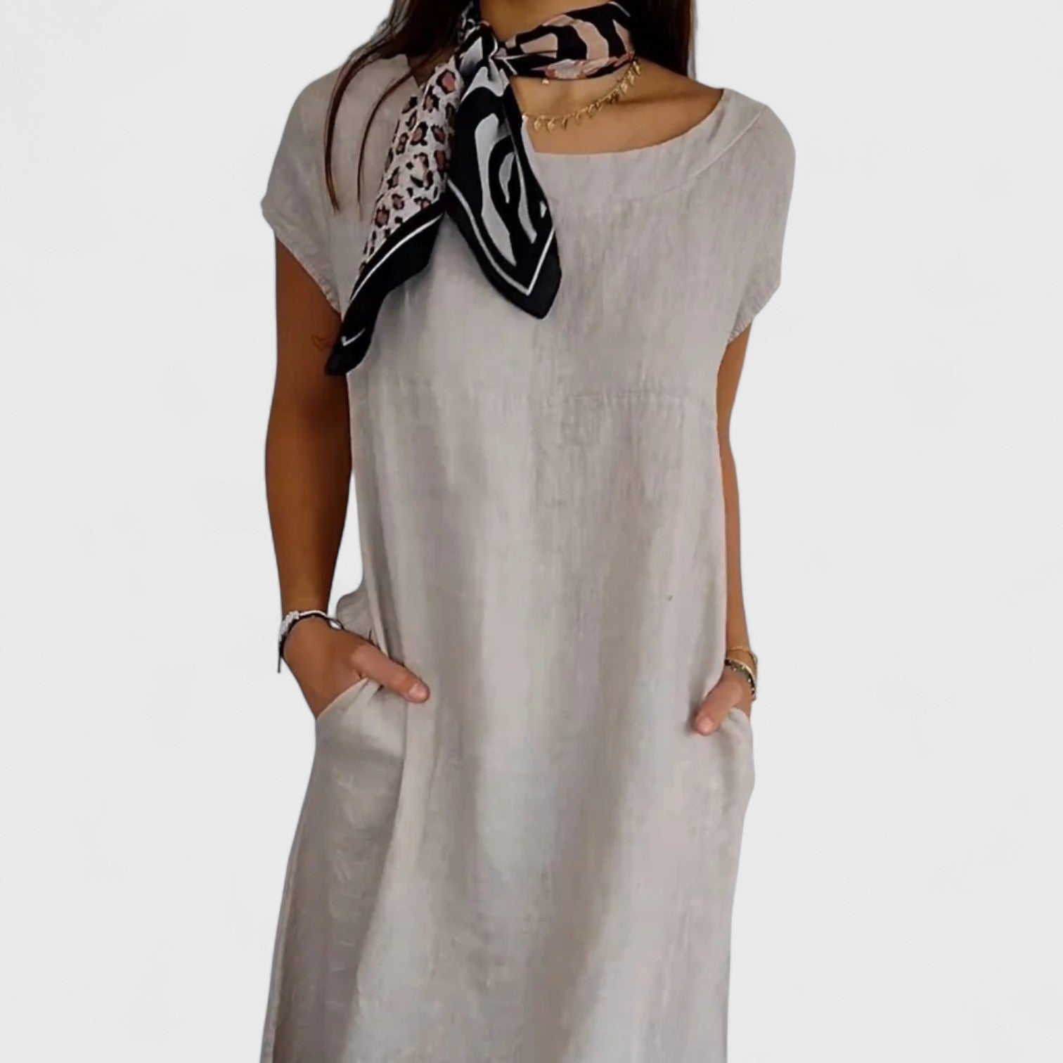 ELYRA™ | Margot robe trapèze fluide avec poches
