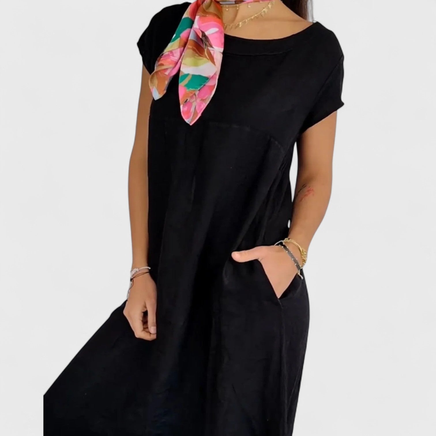 ELYRA™ | Margot robe trapèze fluide avec poches