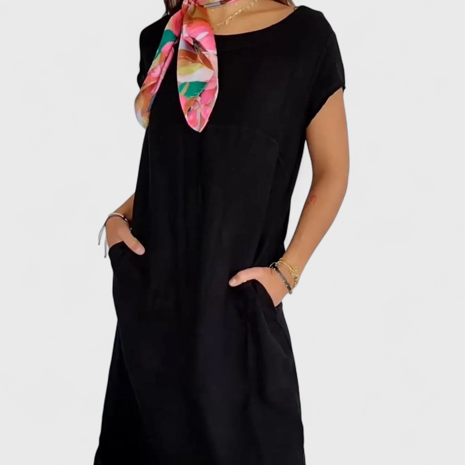 ELYRA™ | Margot robe trapèze fluide avec poches