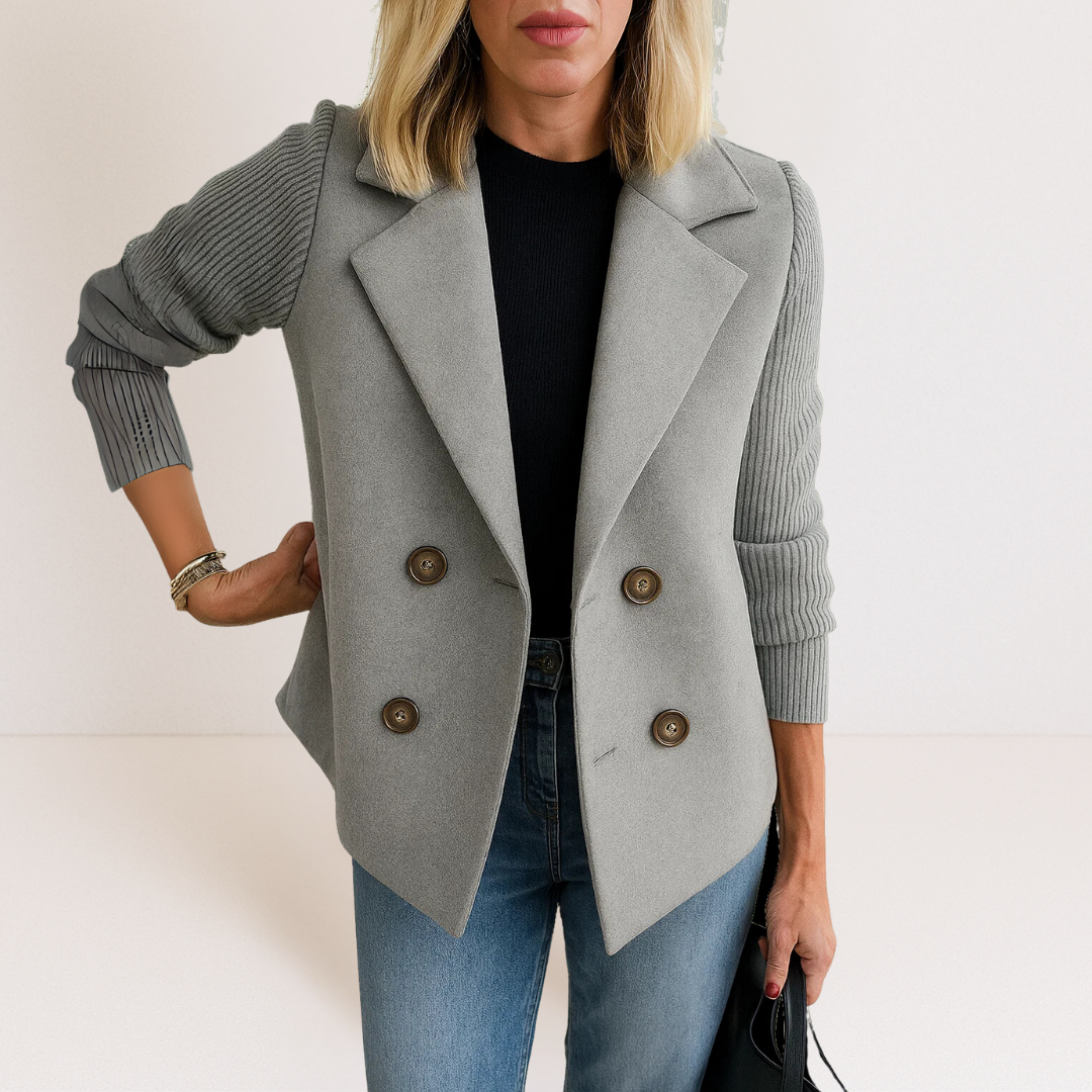 ELYRA™ | Elegant Jacket with Knitted Sleeves