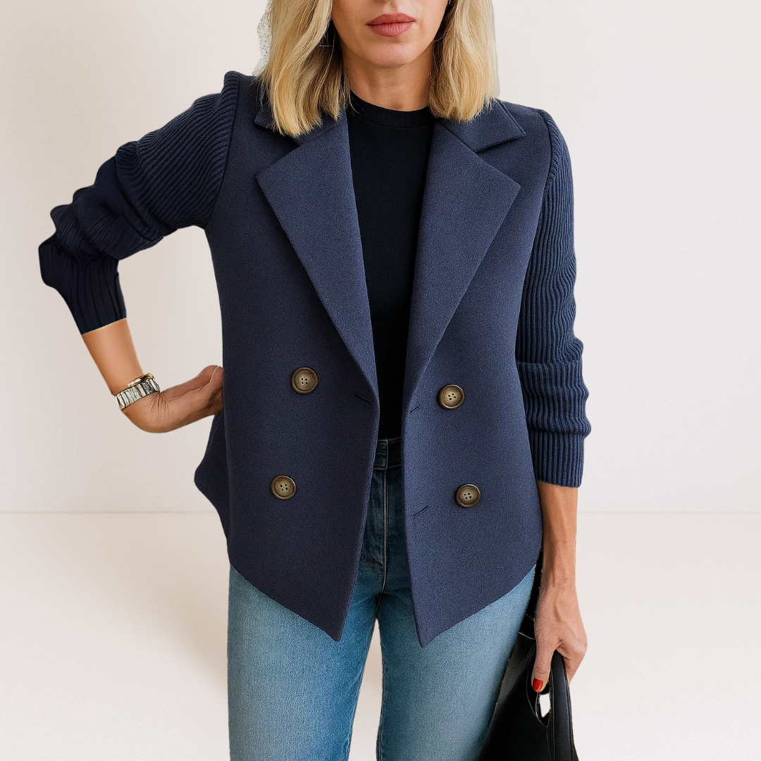 ELYRA™ | Elegant Jacket with Knitted Sleeves