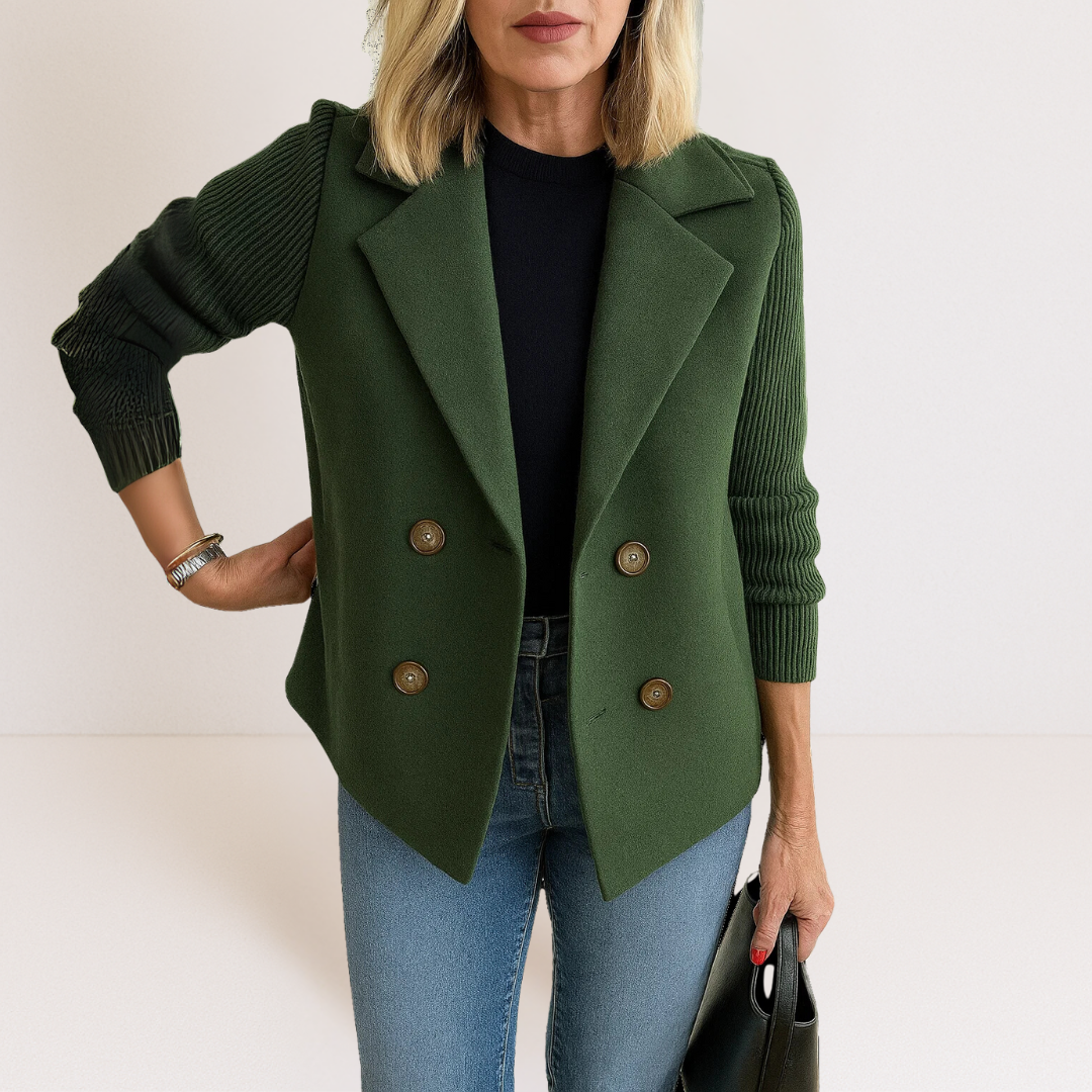 ELYRA™ | Elegant Jacket with Knitted Sleeves