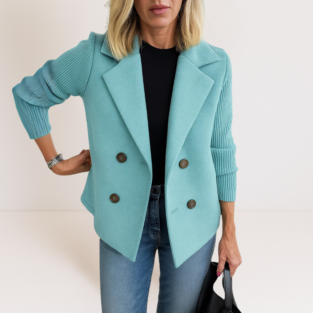 ELYRA™ | Elegant Jacket with Knitted Sleeves