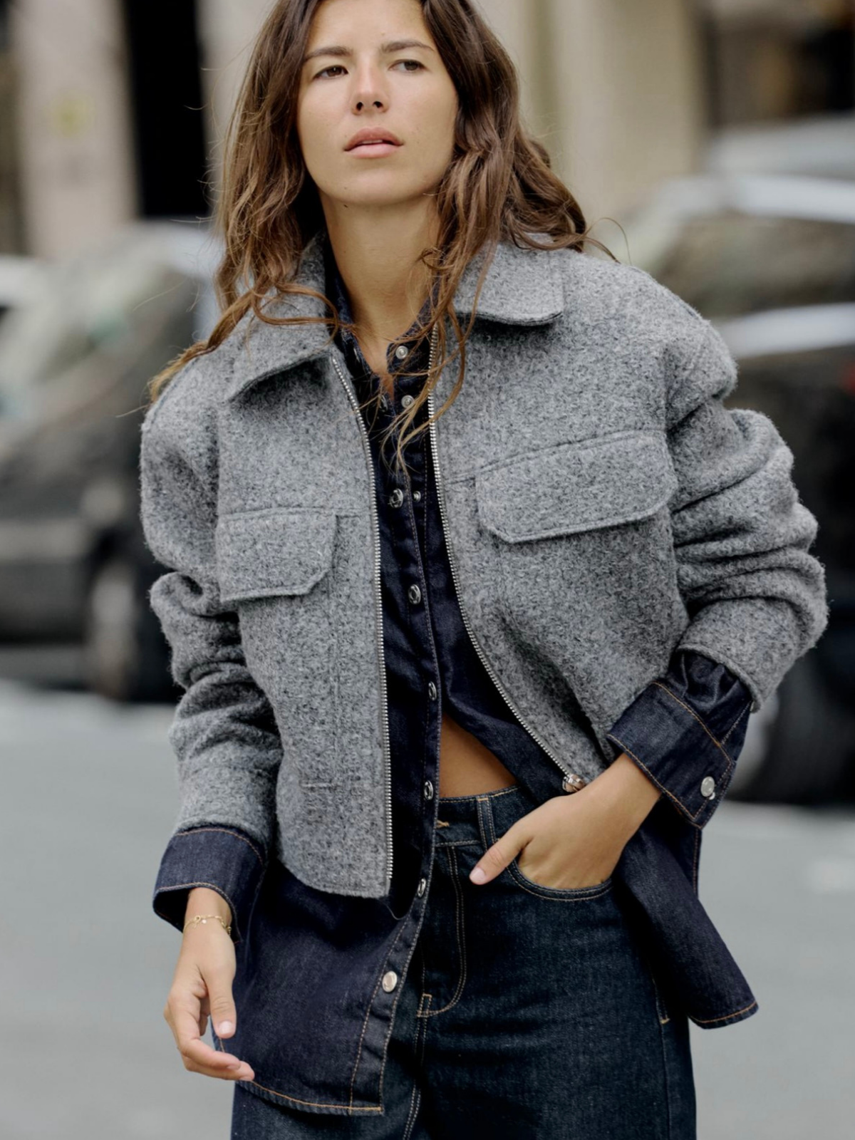 ELYRA™| Grey Boucle Jacket