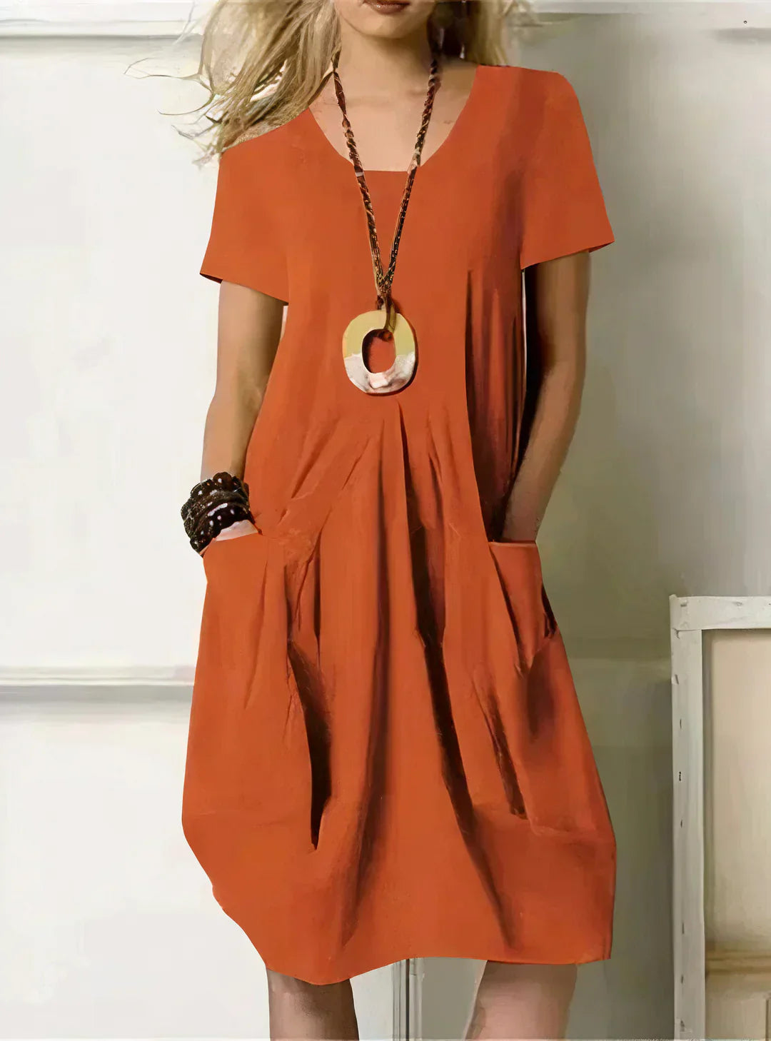 ELYRA™ | Casual Cotton Dress with Short Sleeves