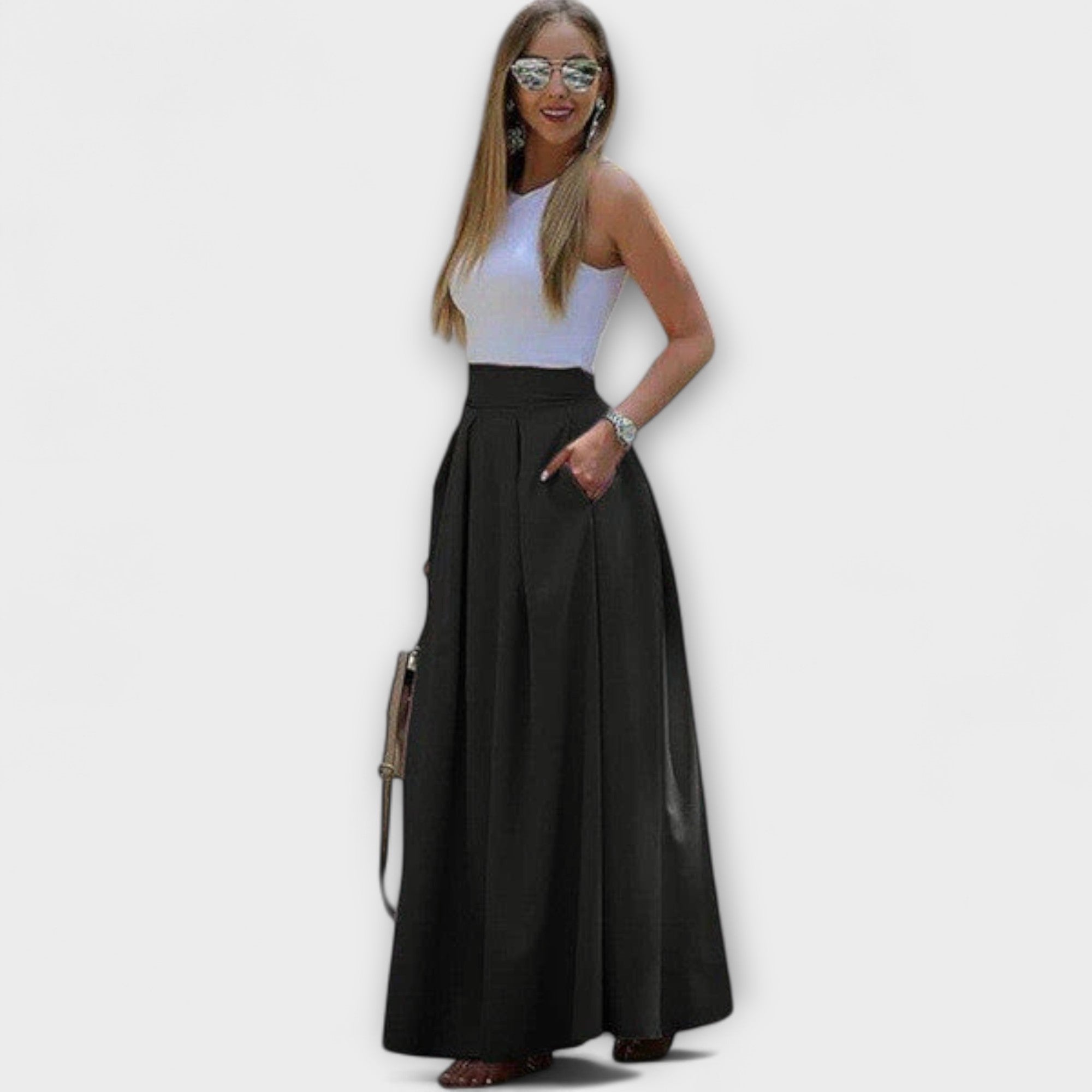 ELYRA™ | High-waisted maxi skirt in flowing fabric