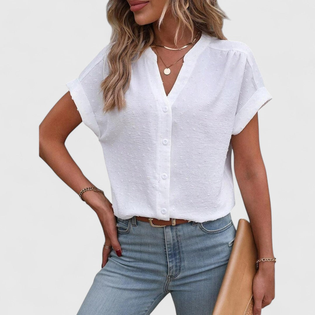 ELYRA™ | Short Sleeve Linen Summer Shirt