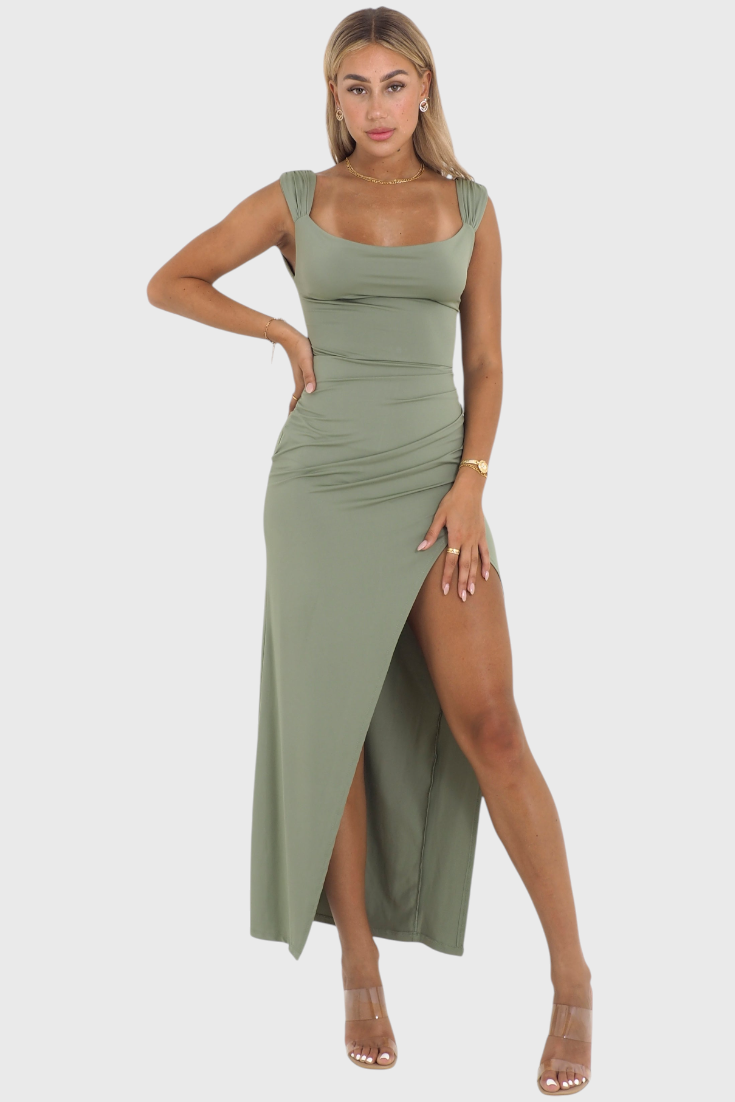 ELYRA™ | Long dress with bow at the back and elastic comfort