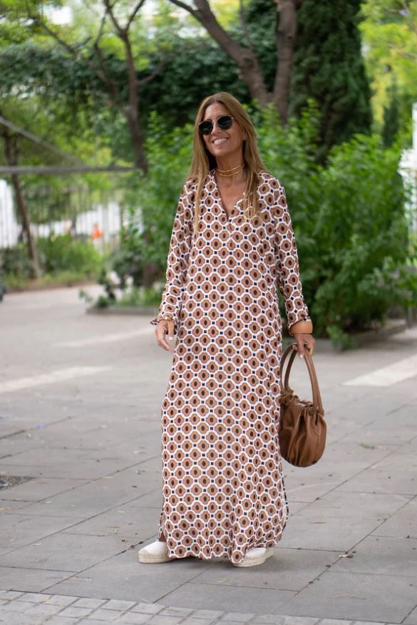 ELYRA™ | Robe à Imprimé Marron