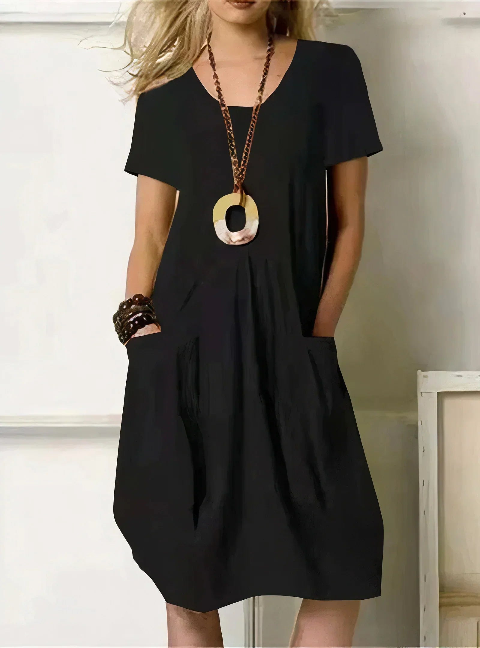 ELYRA™ | Casual Cotton Dress with Short Sleeves