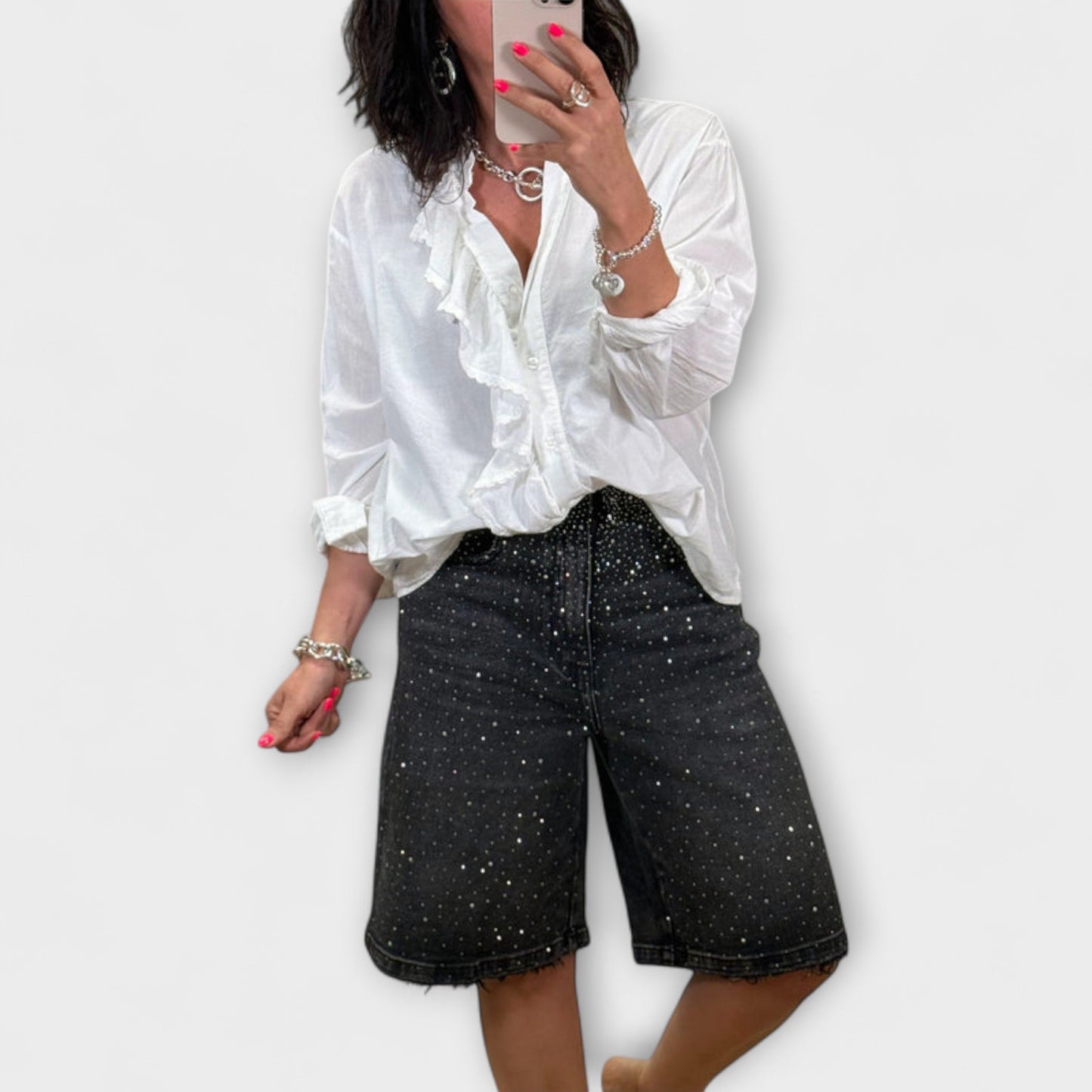 ELYRA™ | Bermuda Shorts with Rhinestones