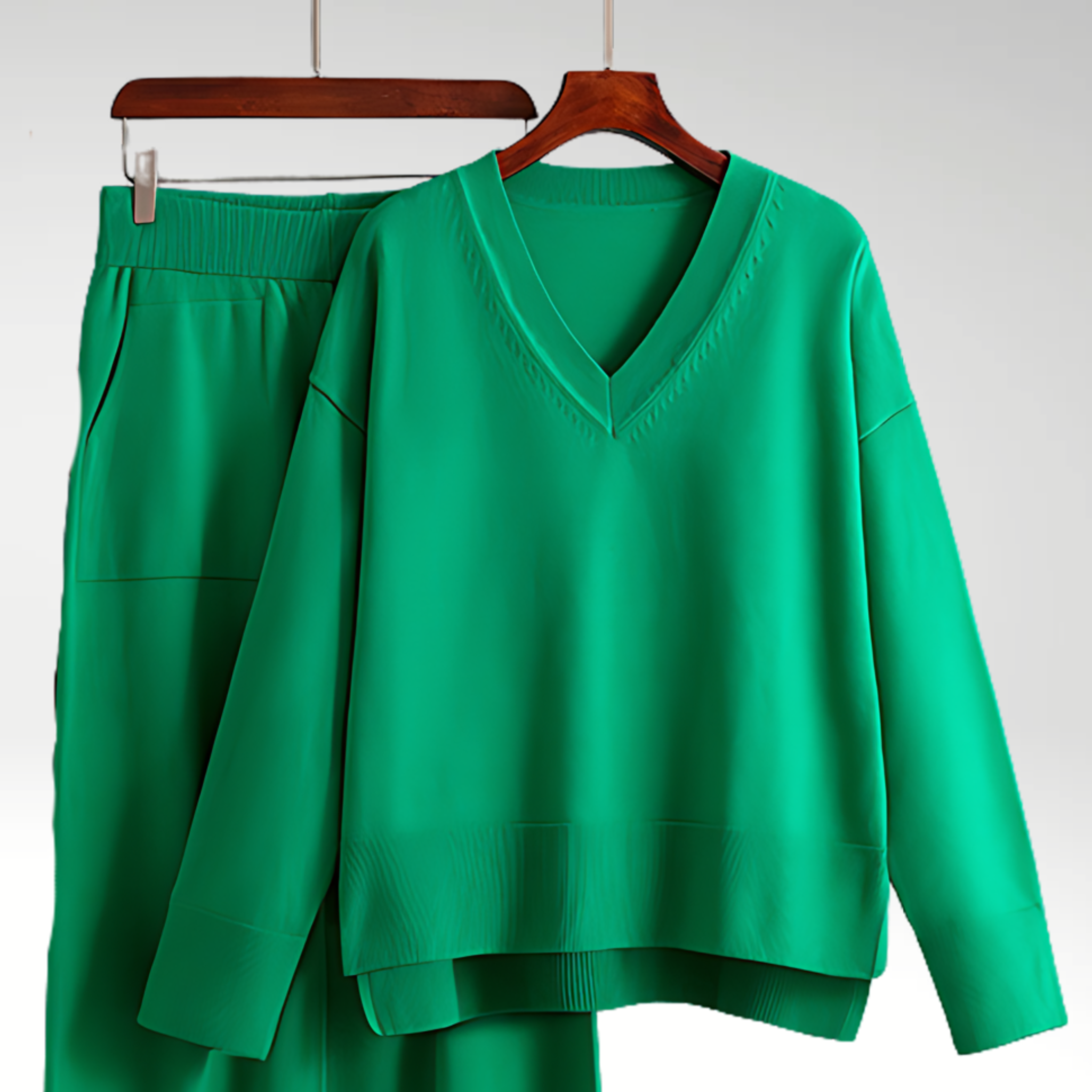 ELYRA™ | Luxe Two-Piece V-Neck Set