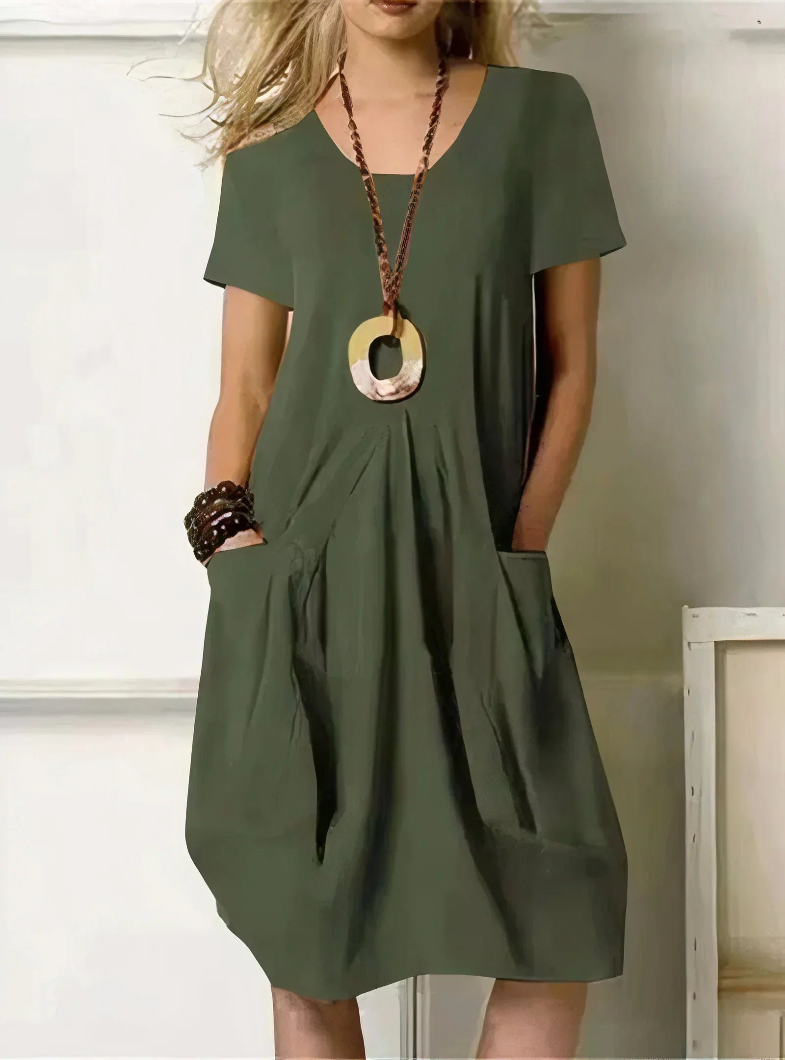 ELYRA™ | Casual Cotton Dress with Short Sleeves