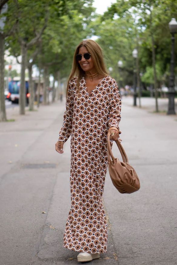 ELYRA™ | Robe à Imprimé Marron
