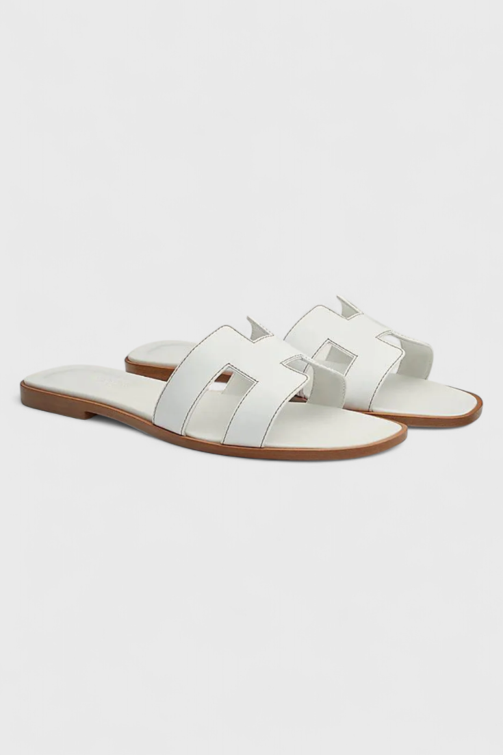 ELYRA™ | Brigitte "H" Leather Sandals with Crossed Straps