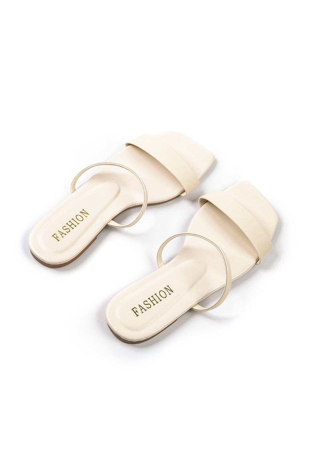 ELYRA™ | Flat Square-Toed Sandals in Faux Leather