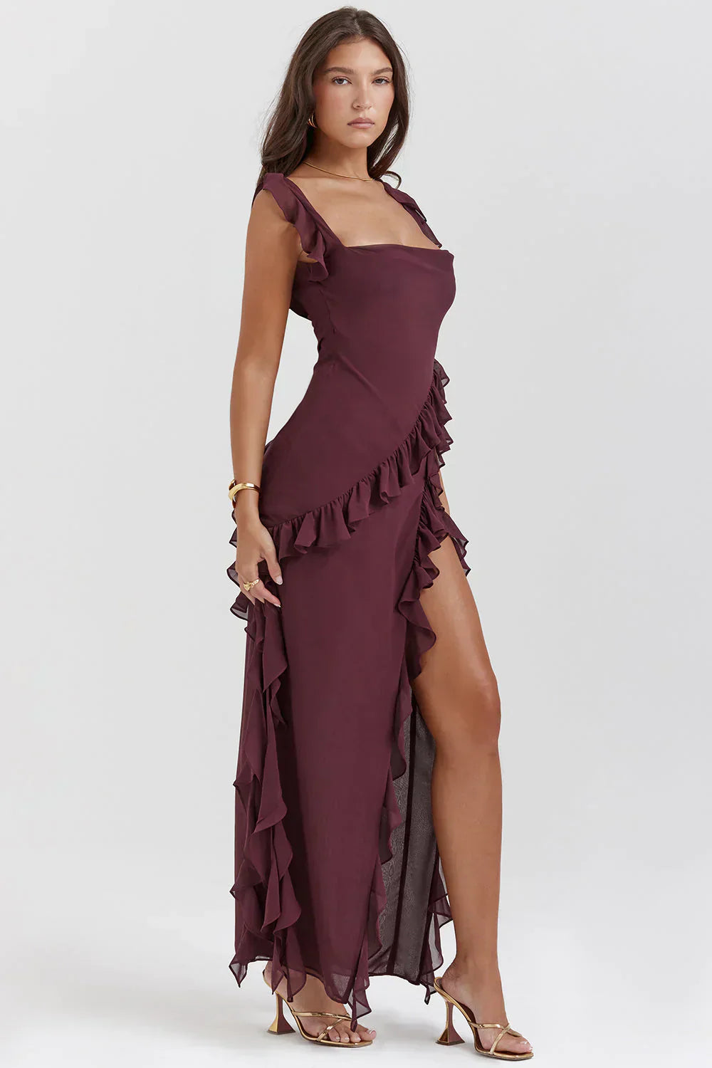 ELYRA™ | Elegant Ruffled Evening Dress