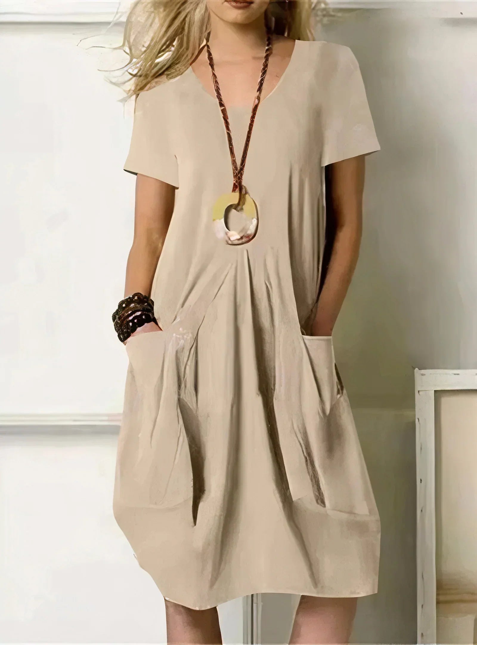 ELYRA™ | Casual Cotton Dress with Short Sleeves