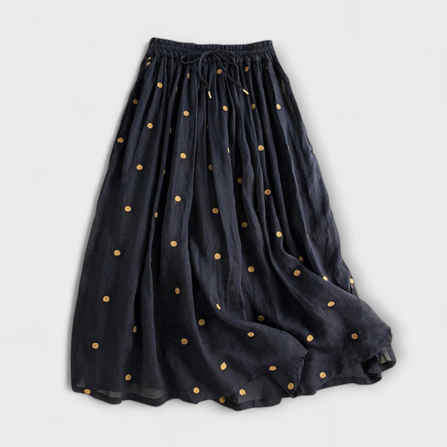 ELYRA™ | Polka Dot Cotton-Linen Skirt
