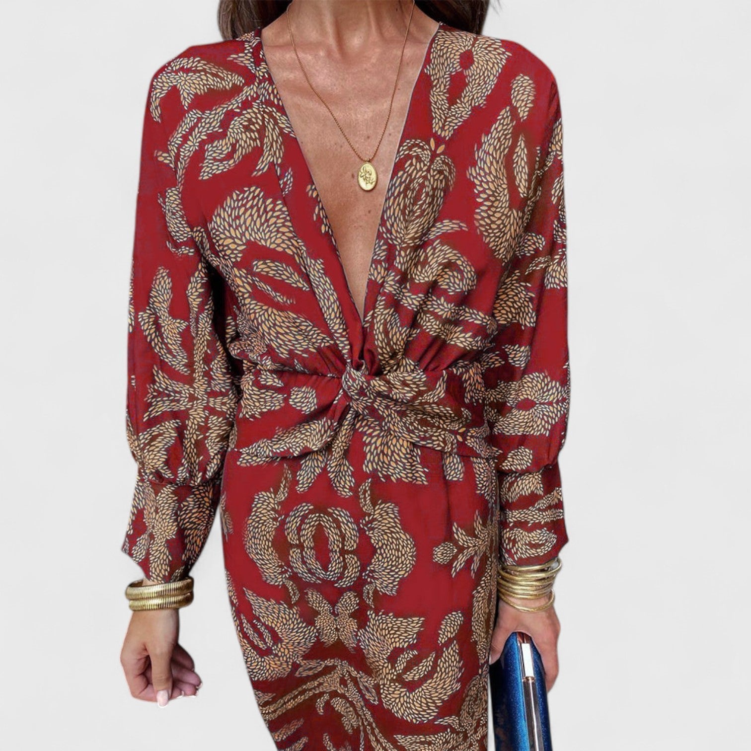 ELYRA™ | Elegant Long Sleeve Wrap Dress