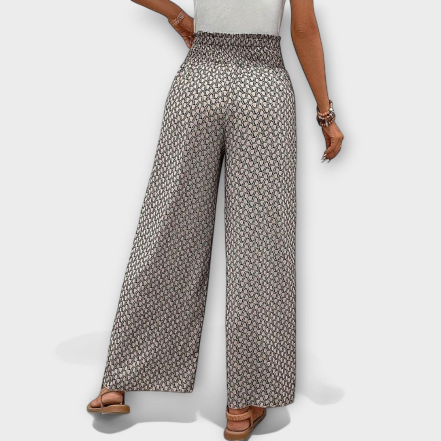 ELYRA™ | Black Linen Palazzo Trousers
