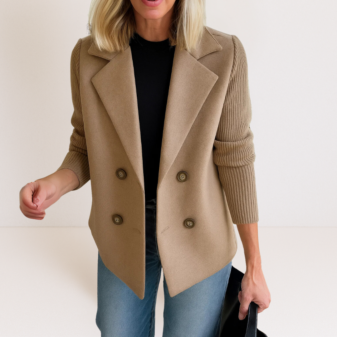 ELYRA™ | Elegant Jacket with Knitted Sleeves