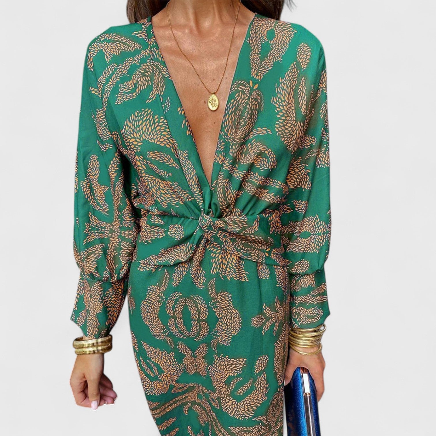 ELYRA™ | Elegant Long Sleeve Wrap Dress