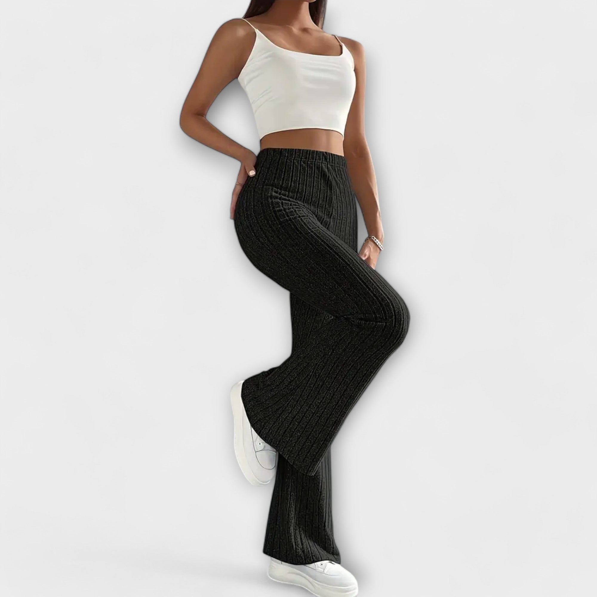ELYRA™ | Fluid Black Linen Trousers