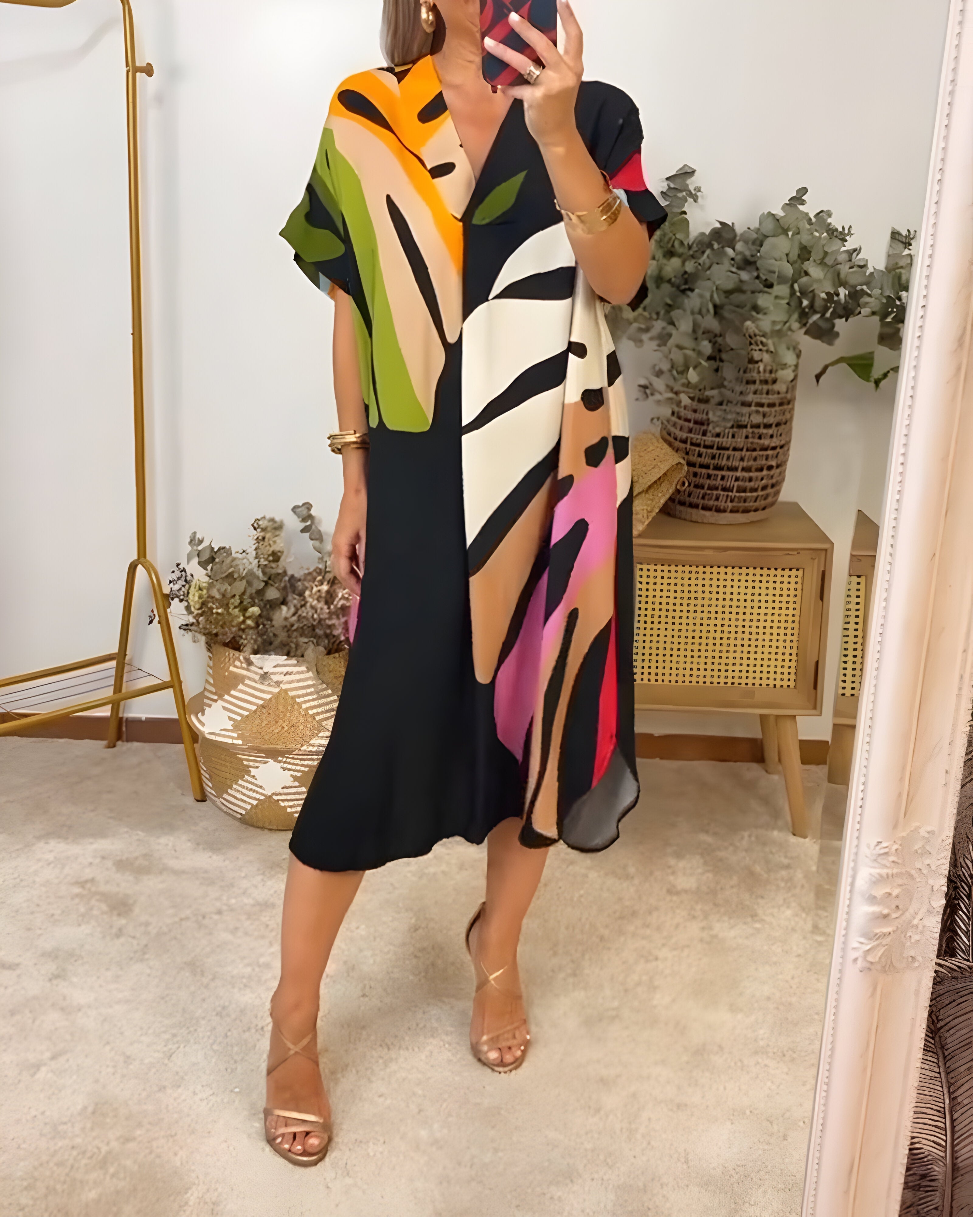 ELYRA™ | Long flowy dress with colourful patterns