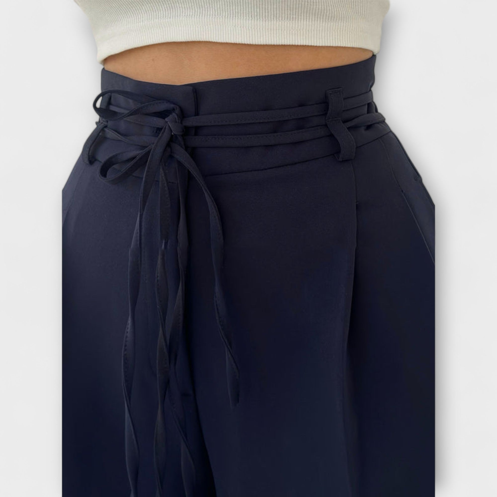 ELYRA™ | Soft Cotton Lace-Up Leisure Trousers