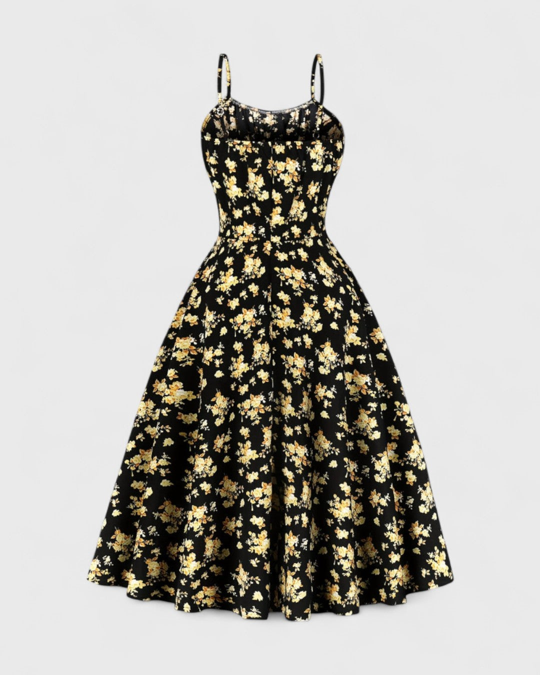 ELYRA™ | Summer Dress with Straps and Vintage Floral Print