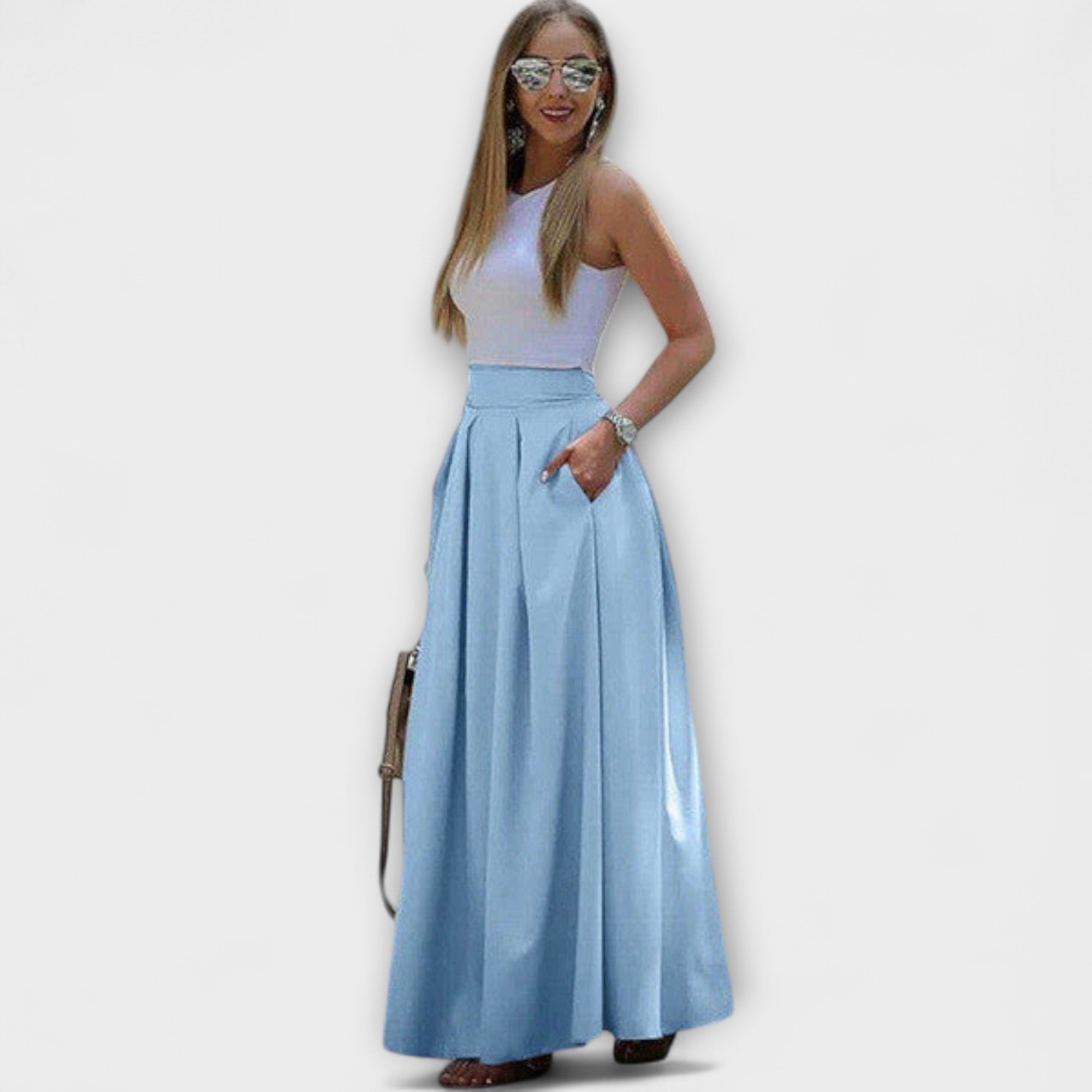 ELYRA™ | High-waisted maxi skirt in flowing fabric