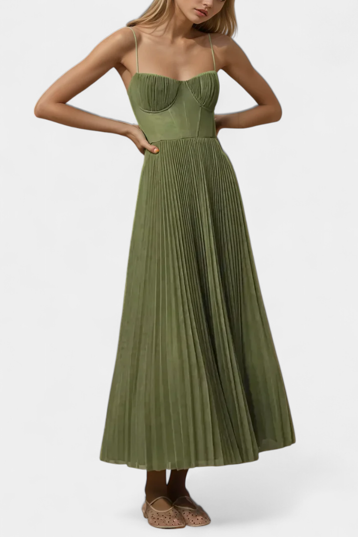 ELYRA™ | Pleated tulle midi dress