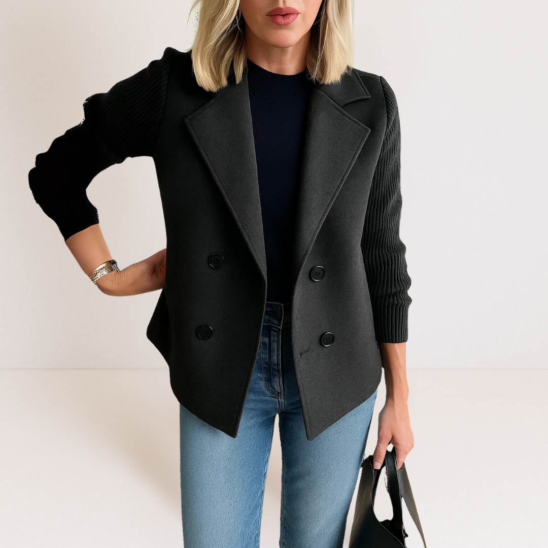 ELYRA™ | Elegant Jacket with Knitted Sleeves