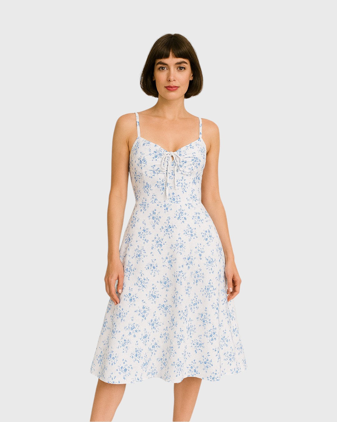 ELYRA™ | Summer Dress with Straps and Vintage Floral Print