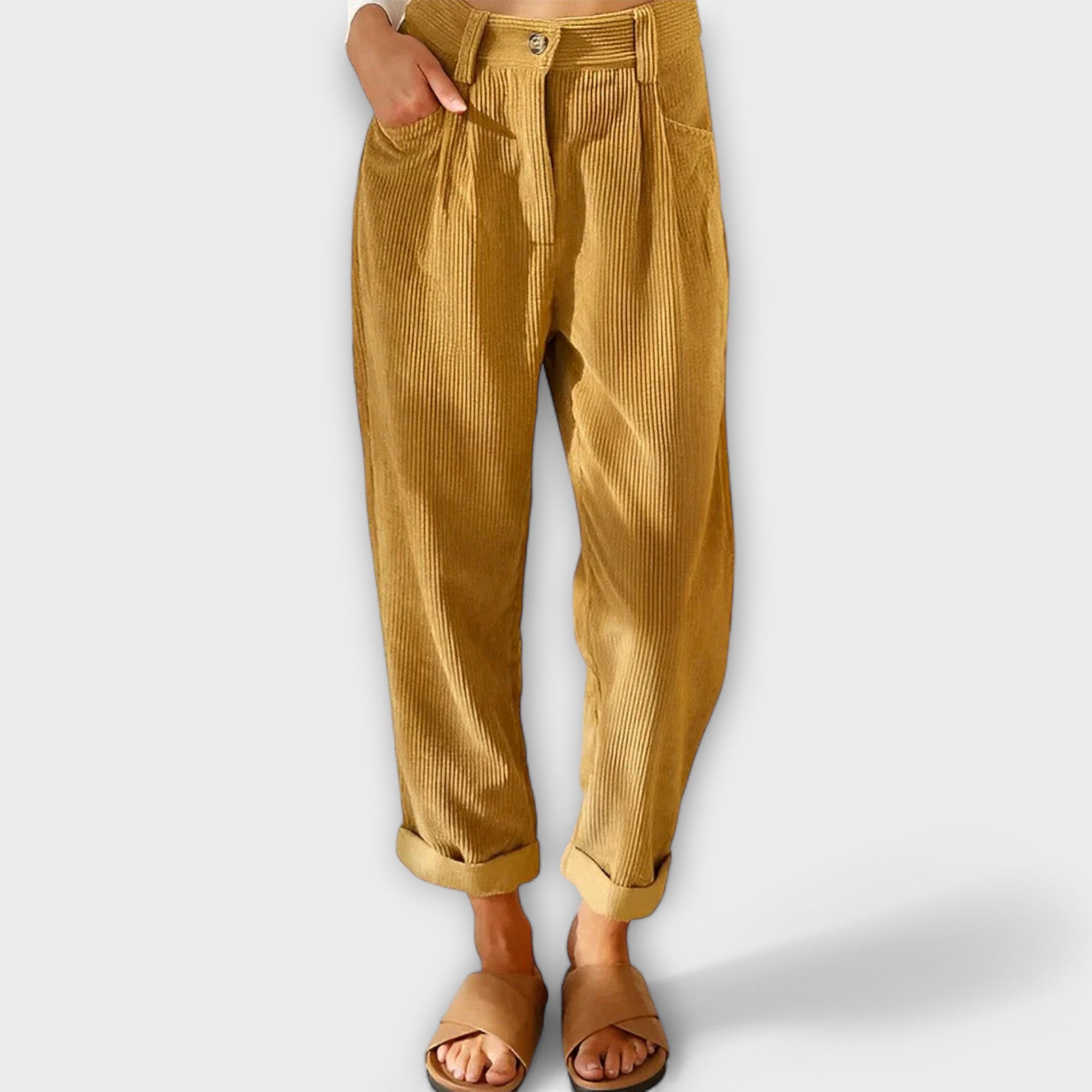 ELYRA™ | Pantalon en velours, coupe moderne