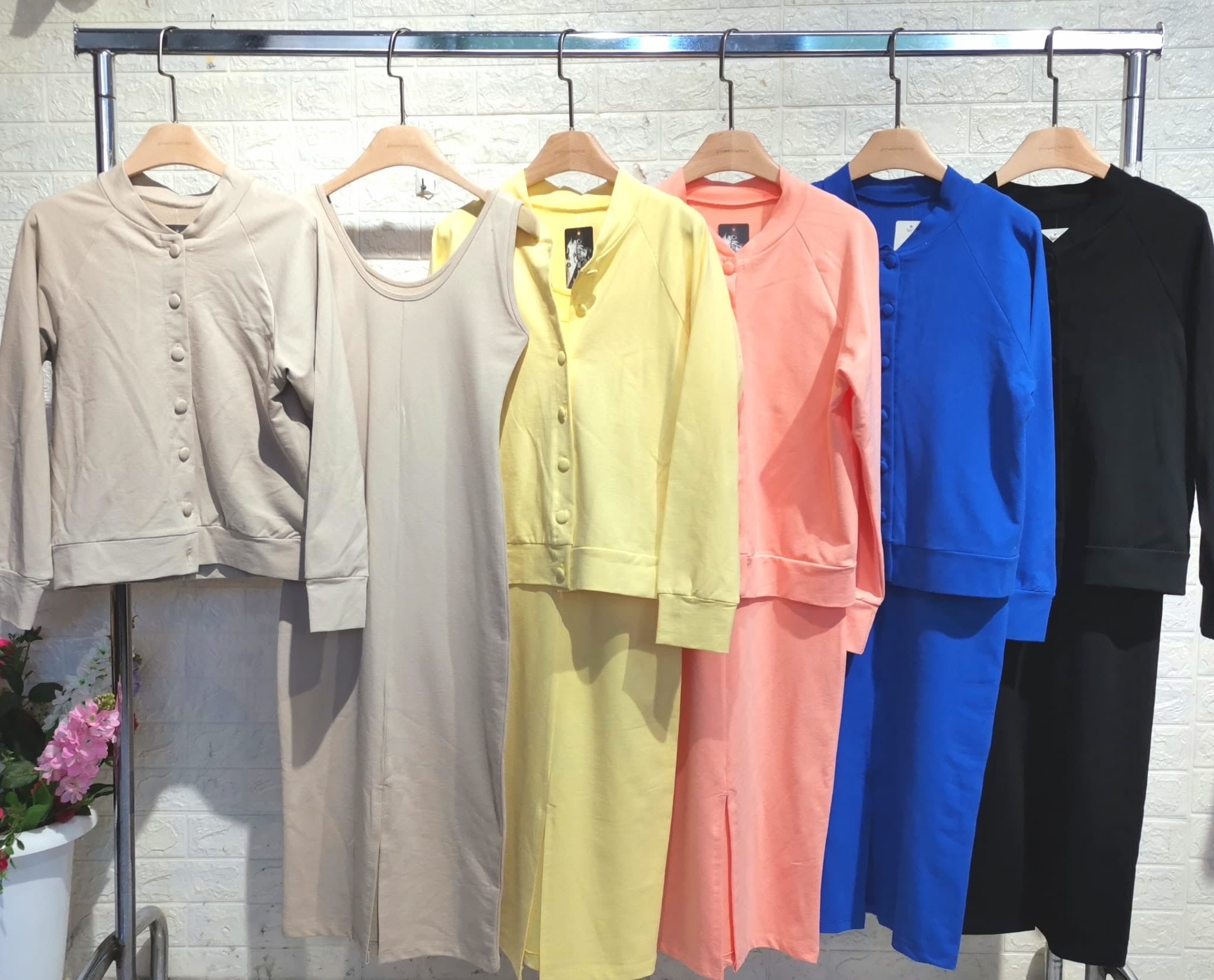 ELYRA™ | Ribbed Knit Midi Dress & Bomber Set