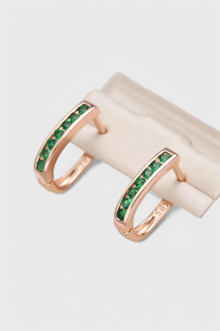 ELYRA™ | Emerald and Diamond Earrings in Gold