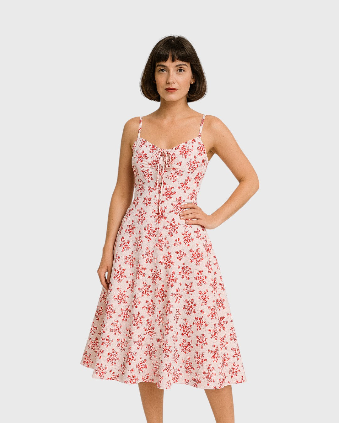 ELYRA™ | Summer Dress with Straps and Vintage Floral Print