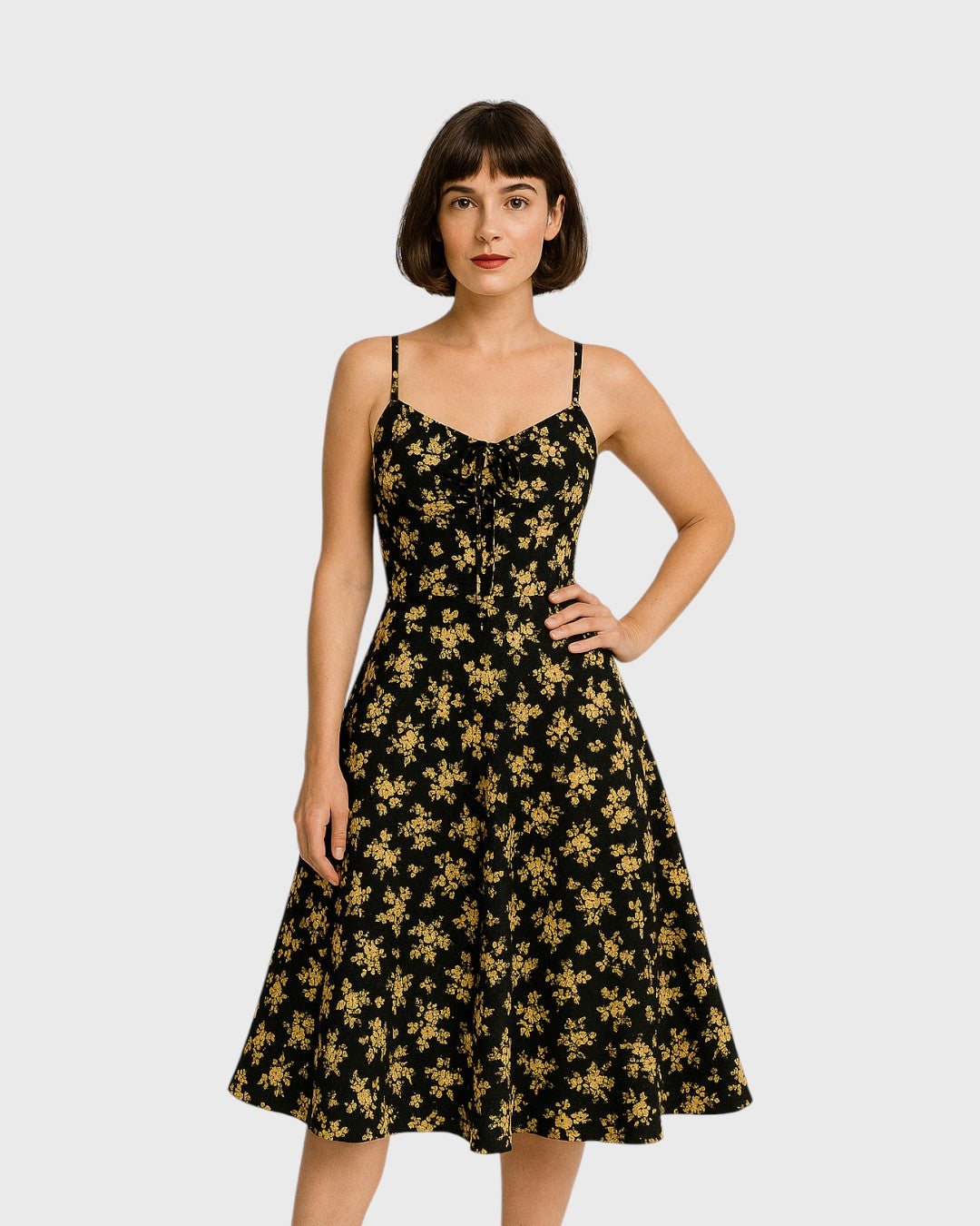 ELYRA™ | Summer Dress with Straps and Vintage Floral Print