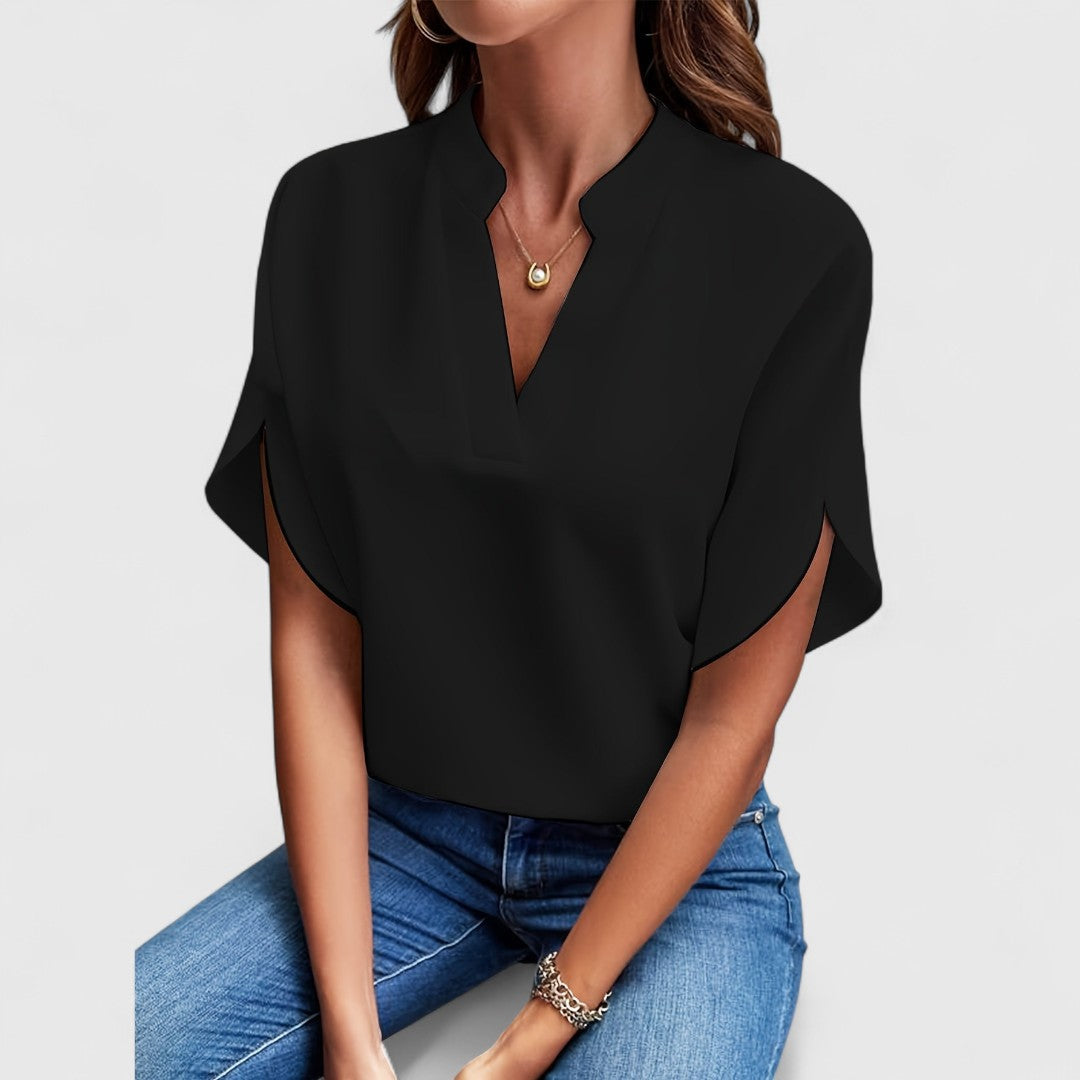 ELYRA™ | Long-Sleeve Satin Cotton Blouse